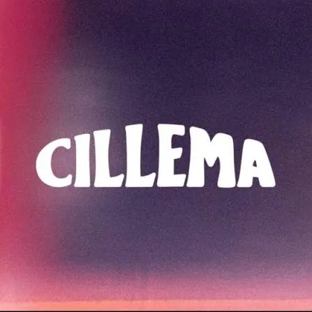 Cillema logo: the word Cillema in white on a pink and purple haze