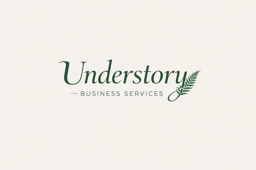Understory Business Services logo: the word Understory in dark green script with a fern leaf, above the words Business Services
